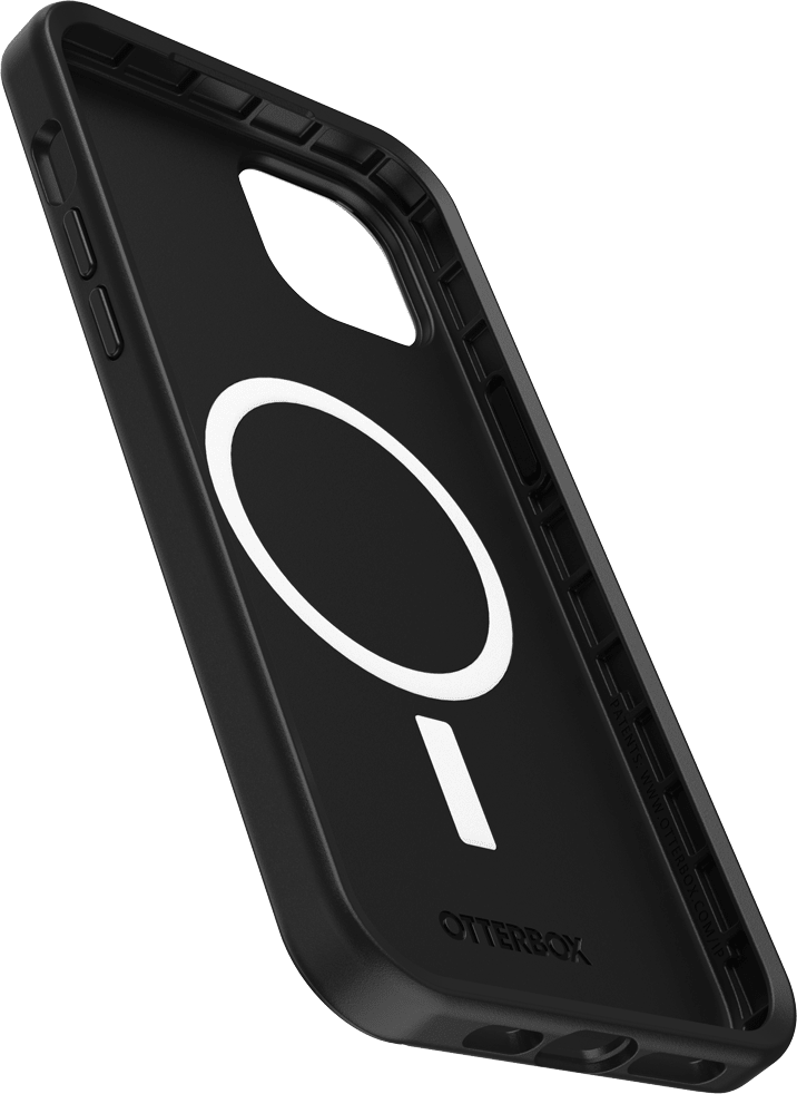 Estuche Symmetry Plus MagSafe para iPhone 15 Plus, negro