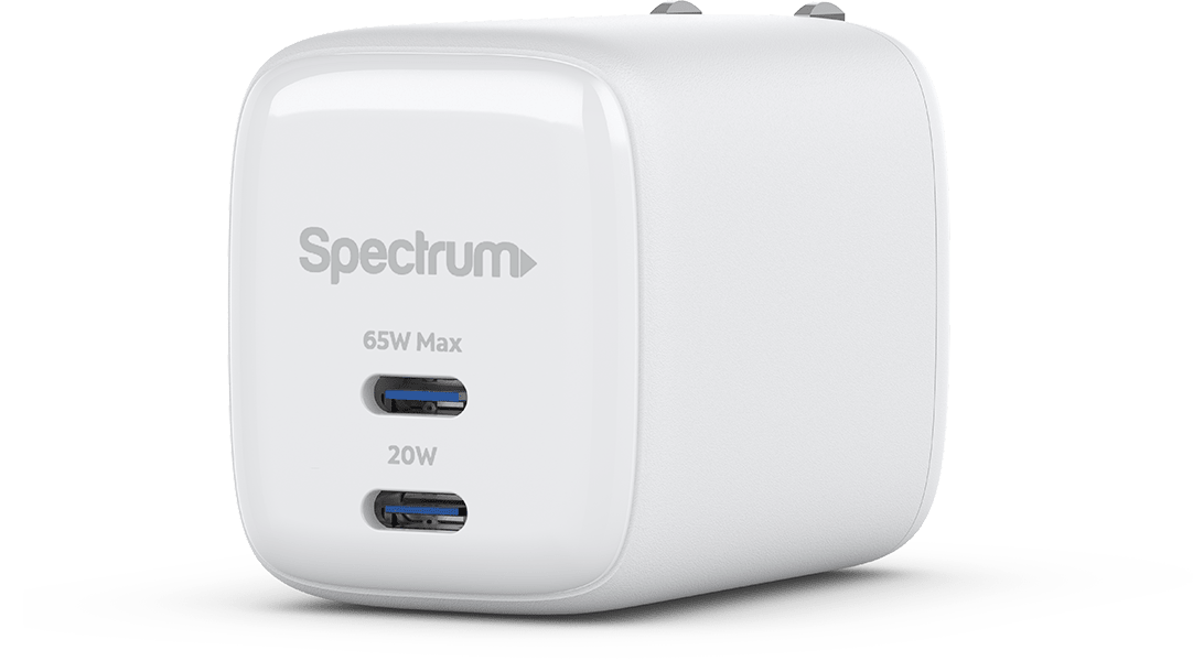 Cargador de pared doble USB-C de 65 W blanco