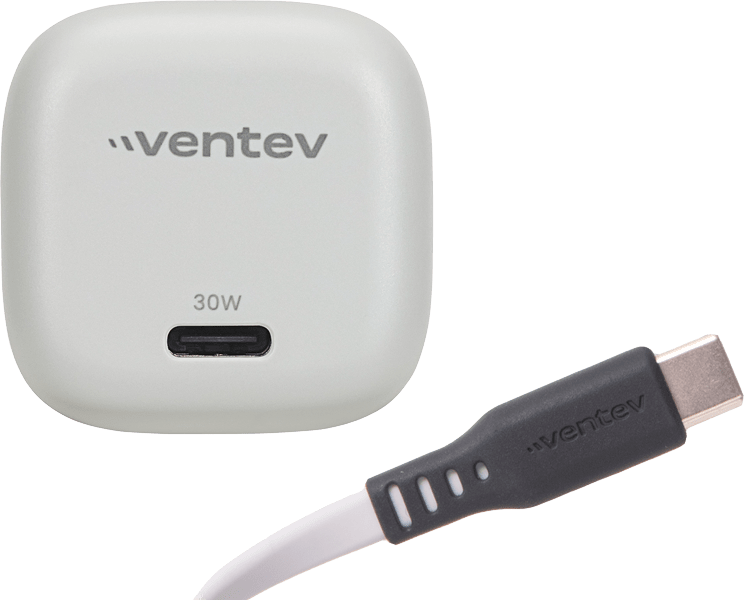 Adaptador de pared de 30 w con cable USB-C a C, blanco