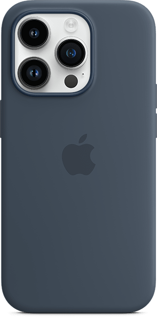 Estuche de silicona con MagSafe para iPhone 14 Pro, azul tormenta