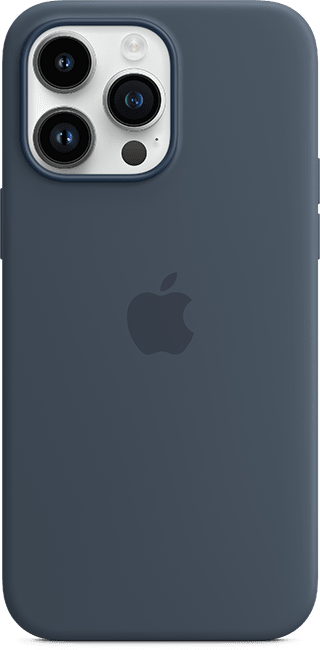 Estuche de silicona con MagSafe para iPhone 14 Pro Max, azul tormenta