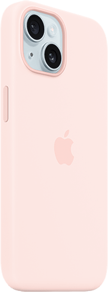 Estuche de silicona con MagSafe para iPhone 15, rosa suave