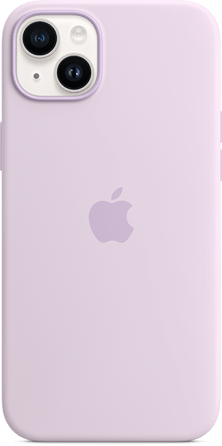Estuche de silicona con MagSafe para iPhone 14 Plus, lila
