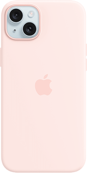 Estuche de silicona con MagSafe para iPhone 15 Plus, rosa