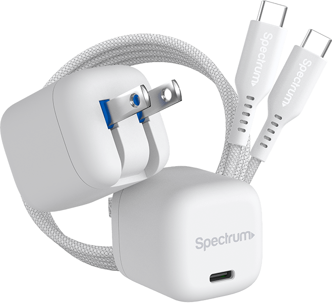 Cargador de pared USB-C de 30 W con cable USB-C de 3 ft, blanco