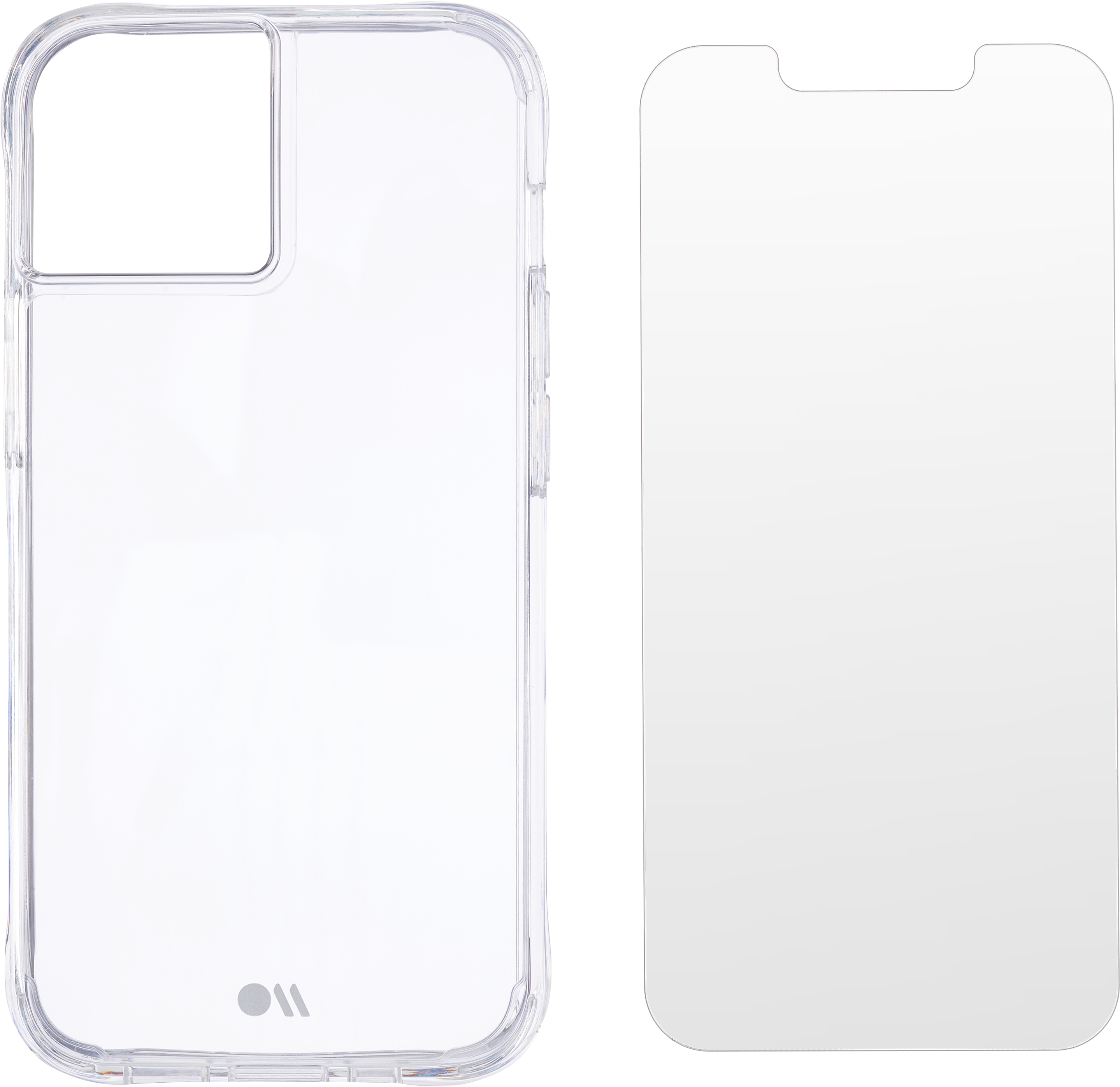Paquete de estuche resistente y protector de pantalla para iPhone 13, transparente