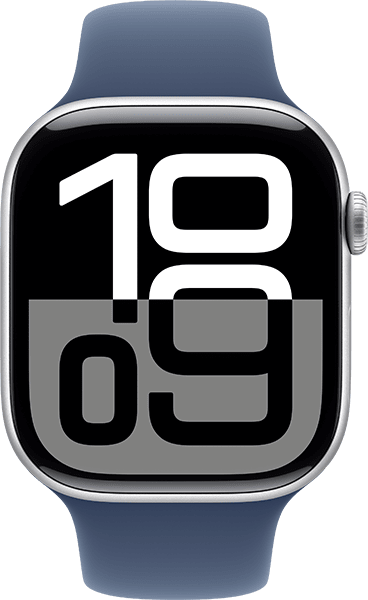 Watch Series 10 46 mm, aluminio plateado, correa en mezclilla, M/L