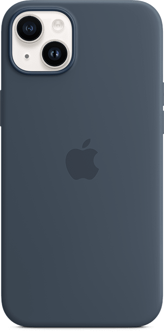 Estuche de silicona con MagSafe para iPhone 14 Plus, azul tormenta