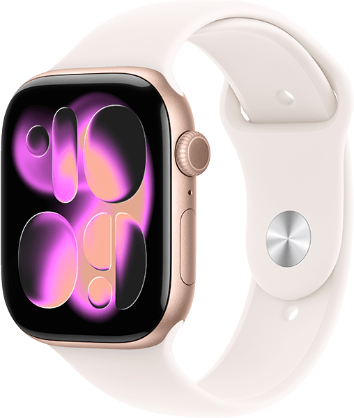 Watch Series 11 46 mm, aluminio rosa, banda rubor claro-M/L