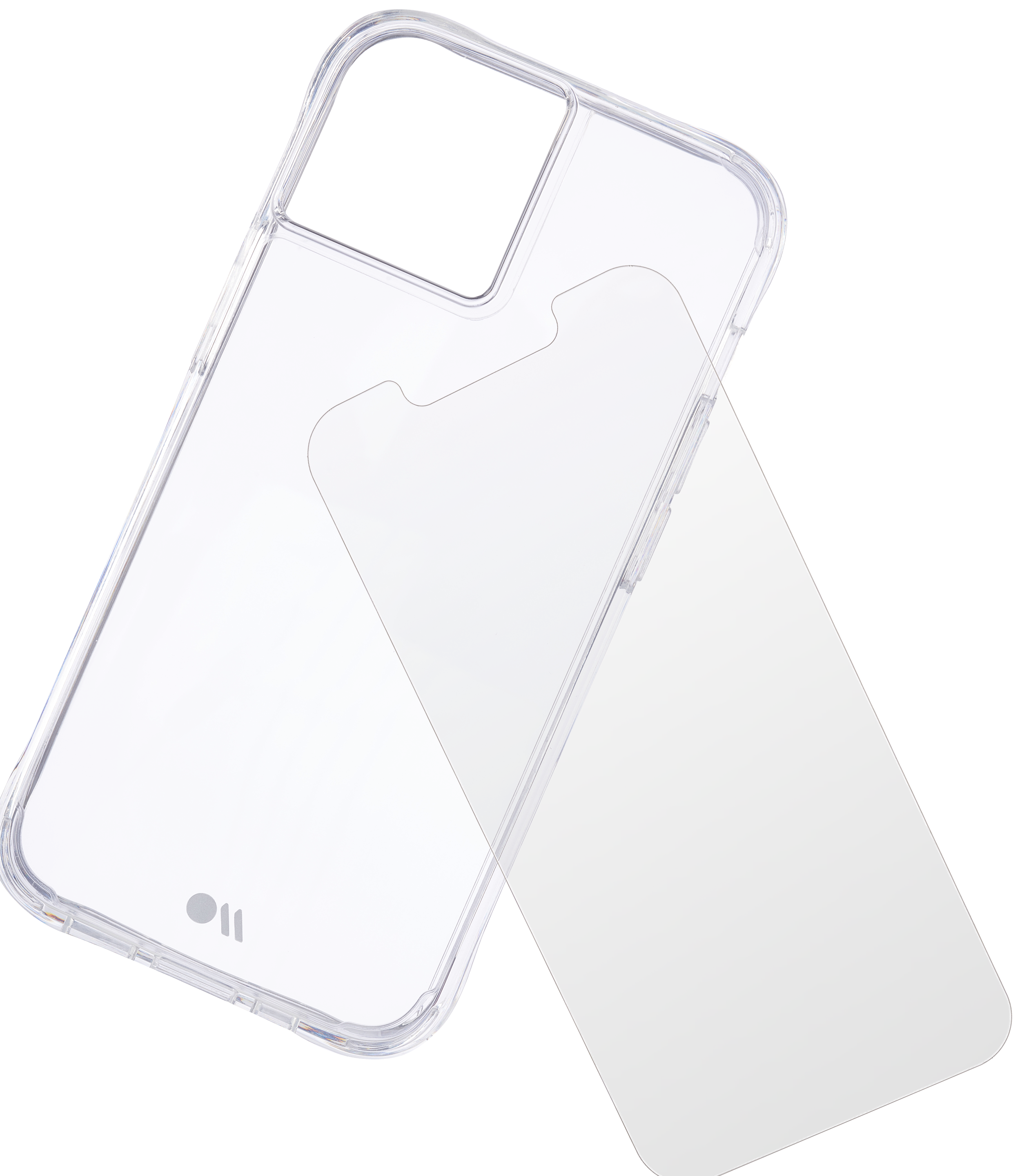 Paquete de estuche resistente y protector de pantalla para iPhone 13, transparente