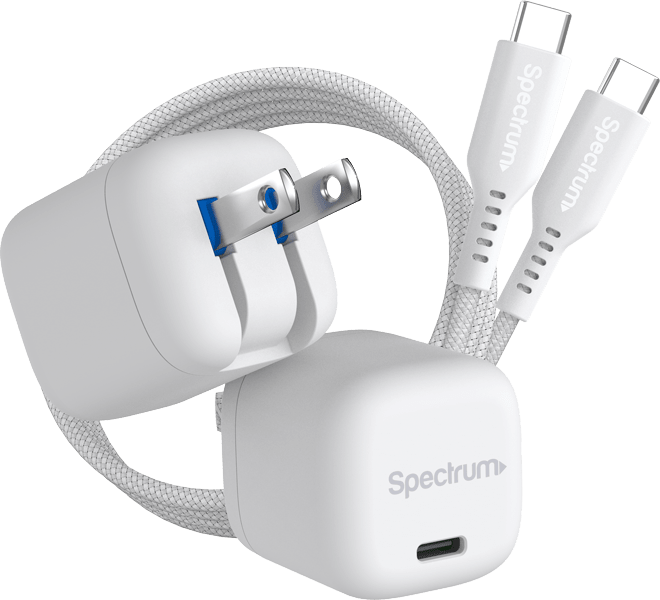 Cargador de pared USB-C de 30 W con cable USB-C de 3 ft, blanco