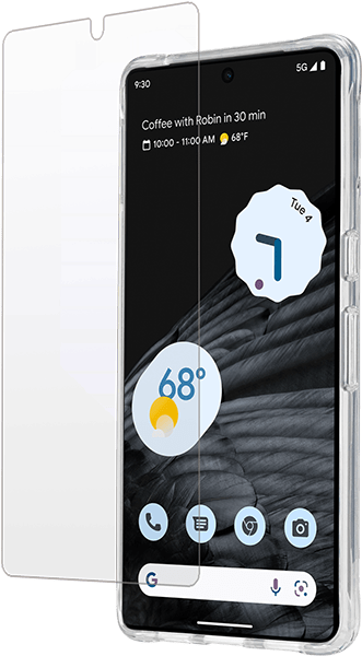 Estuche rígido/protección de pantalla para Pixel 7 Pro, transparente