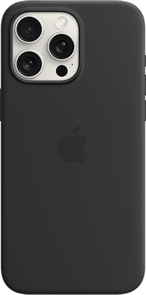 Estuche de silicona con MagSafe para iPhone 15 Pro Max, negro