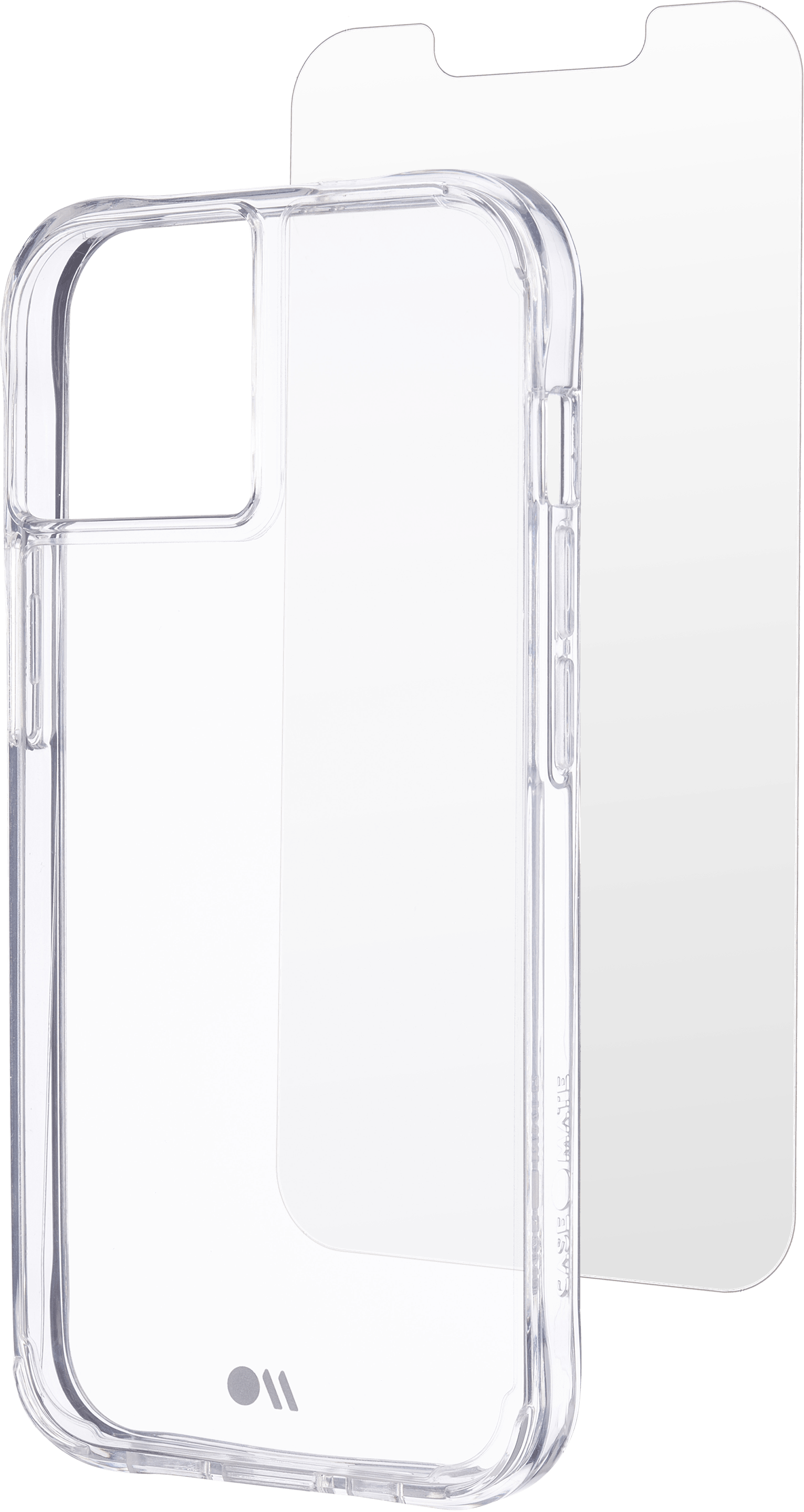 Paquete de estuche resistente y protector de pantalla para iPhone 13, transparente