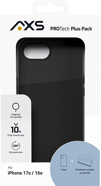 Estuche/protector de pantalla PROTech Plus para 16e/17e, negro