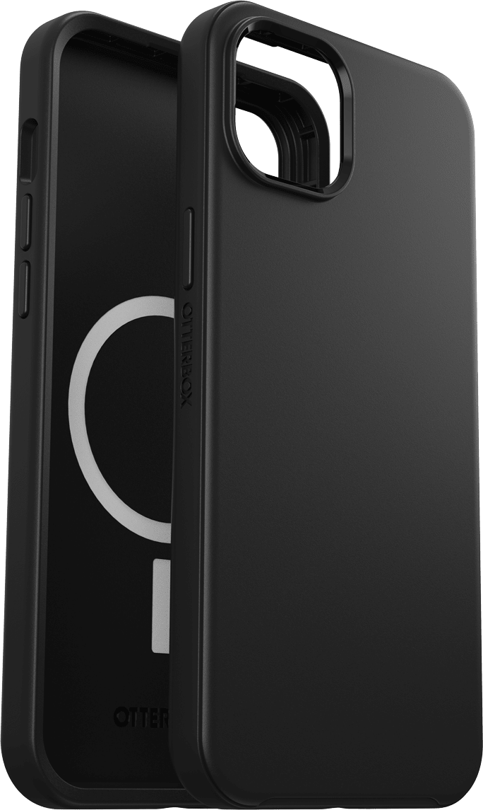 Estuche Symmetry Plus MagSafe para iPhone 15 Plus, negro
