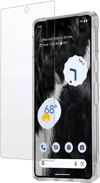 Estuche rígido/protección de pantalla para Pixel 7, transparente