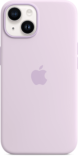 Estuche de silicona con MagSafe para iPhone 14, lila