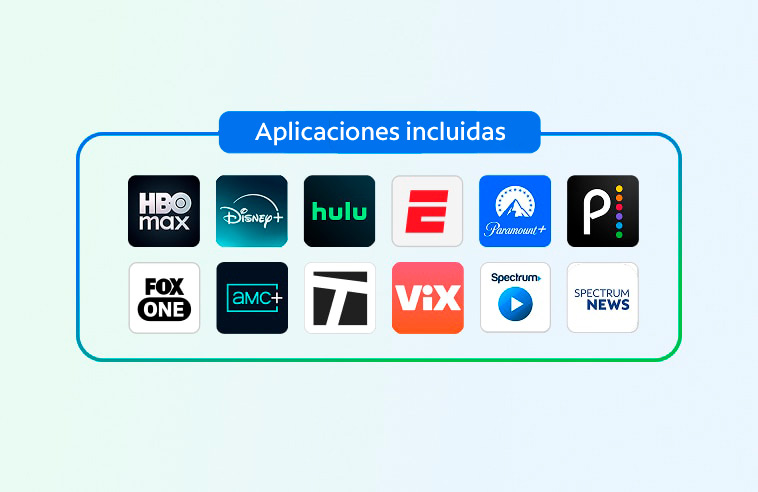 Íconos de aplicaciones de Spectrum TV Select Plus
